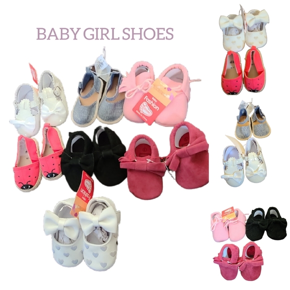 🌟🌟🌟BUNDLE 7 PAIRS OF GIRL BABY SHOES 🌟🌟🌟BNWT - Picture 1 of 4